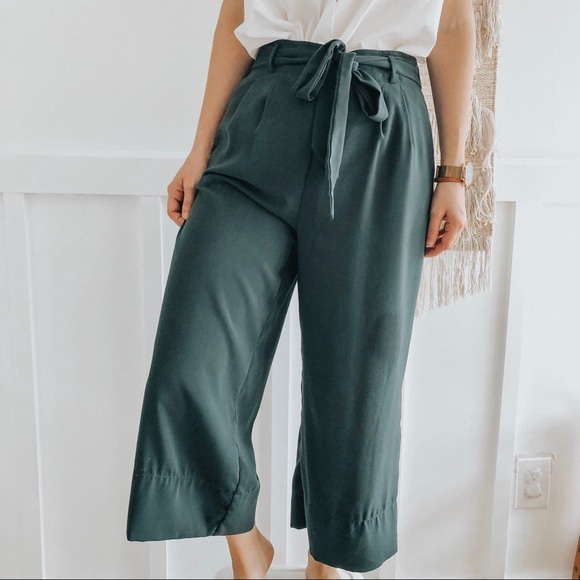 Zara Pants - Zara Trafaluc | Emerald Green Wide Leg Pant